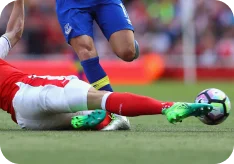 In the event of a collision, such as a football tackle, such as a knee strike can be Causes of Anterior cruciate ligament (ACL)